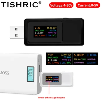 TISHRIC MX19 USB Тестер Постоянного Тока 4-30 В Цифровой Вольтметр Амперметр Детектор 0-5.5 A Измеритель Напряжения Тока Power Bank Индикатор Зарядного Устройства