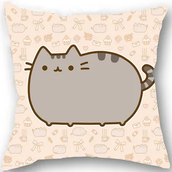 Наволочка с рисунком пухлого кота из аниме, домашний декор, чехол для подушки, подарок для любителей аниме, двусторонний принт 45x45 см