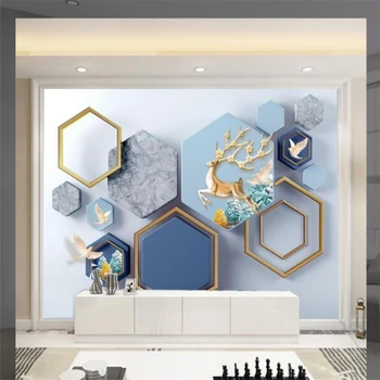 Beibehang Пользовательские Простые геометрические кубические мраморные обои домашний декор сращивание стереофонического ТВ-фона домашний декор 3D наклейки на стены