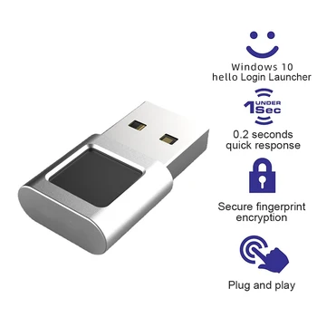 Модуль считывания отпечатков пальцев Mini USB, устройство биометрического сканера для Windows 10, ключ Hello, Ноутбуки, Ключ безопасности ПК, интерфейс USB