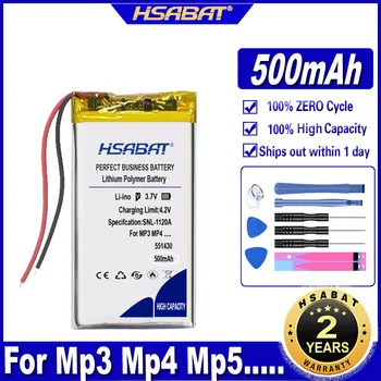 HSABAT 551430 501430 Аккумулятор емкостью 500 мАч для Mp3 Mp4 Mp5 DIY PAD E-book Headset Batteries