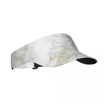 Летняя солнцезащитная шляпа с регулируемым козырьком, верх с защитой от ультрафиолета, Пустая Спортивная солнцезащитная кепка с мраморно-золотой текстурой