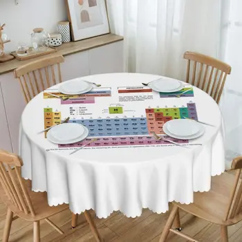 Круглая Маслостойкая Периодическая таблица Элементов, покрытие стола, Научная химия, скатерть для столовой, 60-дюймовая скатерть для стола