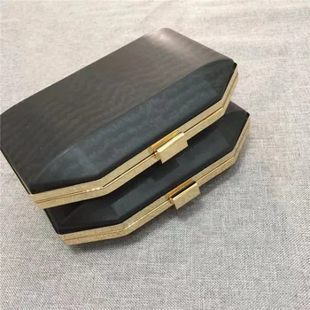 трапециевидная форма 20X12 см, рамка для клатча minaudiere золотого цвета с пластиковыми крышками, металлические рамки для сумочек, вечерняя сумочка ручной работы