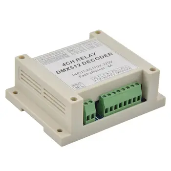 10шт AC110-220V 4-Канальный контроллер Декодер RGB светодиодные ленты DMX-RELAY-4CH-220 dmx512 3P реле используются для светодиодных ламп
