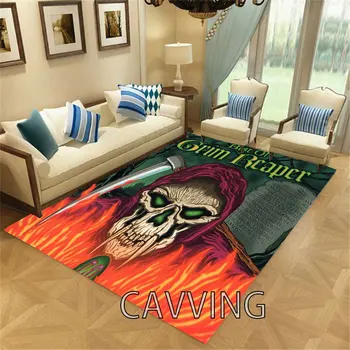 Grim Reaper Rock, ковер с 3D-принтом, мягкий фланелевый коврик, коврики, Противоскользящие, большие украшения для дома, гостиная, спальня, домашний декор