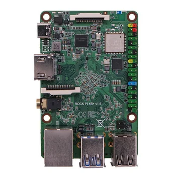 Плата разработки Rock Pi 4 Plus Model a Rockchip RK3399 с шестью ядрами LPDDR4 + EMMC Без материнской платы WiFi Bluetooth (2G + 16G)