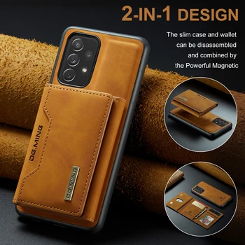 Роскошный Магнитный Съемный Кожаный Чехол-бумажник для Samsung Galaxy A51 A71 A73 A22 A32 A42 A52 A72 A13 A23 A53 4G 5G Чехол Для Телефона