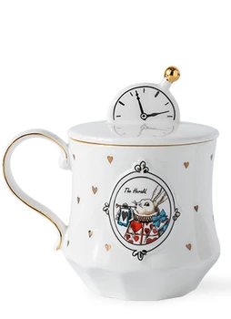 Милая кружка для завтрака Алисы керамическая кружка кофейная чашка с крышкой ложка high sense