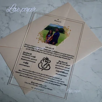 Роскошный персонализированный пригласительный билет на свадьбу Акриловые приглашения на свадьбу Прозрачные акриловые приглашения И конверты