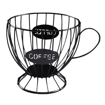 Корзина для хранения кофейных капсул, корзина для кофейных чашек, Органайзер для кофейных стручков, держатель для кофейных стручков, аксессуары для кофе (черный)