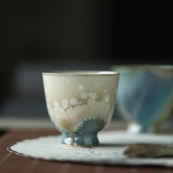 ★ Mr. Qing Qiongtai Серия Flying Snow Crystal Чаша для заваривания чая ручной работы Blue Aurora Master Cup Дегустационная чашка Маленькая Чайная чашка