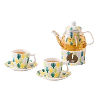 Новый Европейский Термостойкий Чайный сервиз Стеклянный Чайник Керамическая Чашка для чая Подарочная Коробка Сувенир Креативный Свадебный Подарок