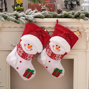 Рождественское украшение, Красочные рождественские Чулки, вместимость, Санта-Клаус, Снеговик, подвесные подвески в мультяшном стиле, Рождественские носки