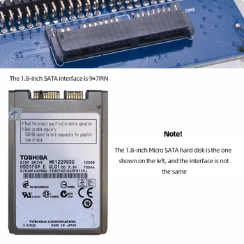 Адаптер жесткого диска Micro SATA к 2,5-дюймовому IDE 5V 7 + 9-контактный Конвертер жесткого диска SATA в 44 /43pin IDE, Совместимый с XP Vista Unix Linux для ноутбука