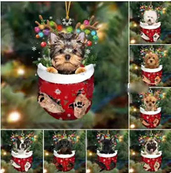 Рождественский кулон, украшения для собак, Подвесные украшения для вечеринок, Рождественская елка в помещении, Новогодний подарок 2023 Navidad