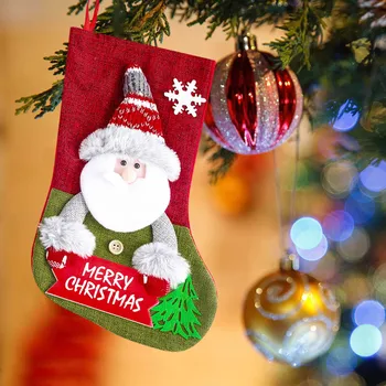 Подарочные носки Санта-Клауса, Подвесные украшения, Большой подарочный пакет, украшение комнаты, Подвесной Орнамент, Рождественские принадлежности, Рождественские украшения