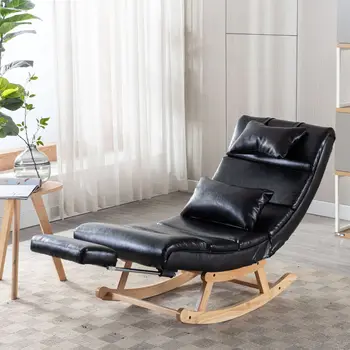 [Срочная распродажа] Удобное искусственное кресло-качалка Для гостиной, черное / коричневое / белое [US-W]