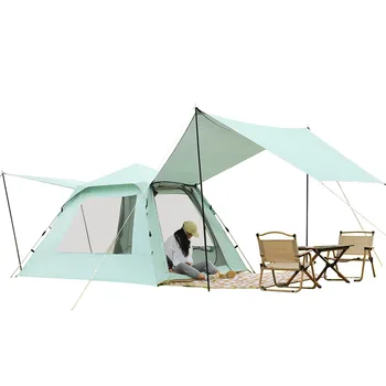 Автоматическая палатка для кемпинга на 5-8 человек, Большое пространство, 3 сезона, Уличная Палатка, Водонепроницаемая Палатка для семейных путешествий, Палатка для вечеринок 240 * 240 * 145 см