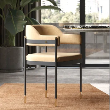 Скандинавские легкие Роскошные обеденные стулья для кухни, Итальянское простое кресло, Роскошный дизайнерский обеденный стул, стулья для домашнего отдыха со спинкой