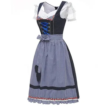 Традиционное баварское платье для Дирндля на Октоберфесте, косплей, костюм пивной девки, нарядное платье для вечеринки на Хэллоуин для взрослых