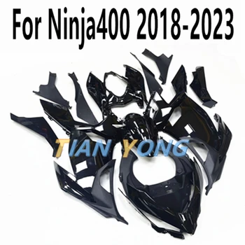 Полный Комплект Обтекателя Для Ninja400 2018-2019-2021-2022-2023 Кузов Полностью Черный Глянцевый Высококачественный Fit Ninja 400