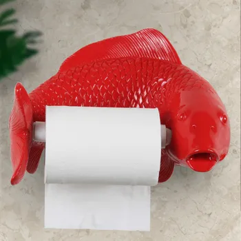 Креативная вешалка для бумажных полотенец с кальмарами, Настенная Вешалка для ванной комнаты, Милая рыбка, держатель для туалетной бумаги, Бесплатный перфоратор, Диспенсер для бумажных полотенец