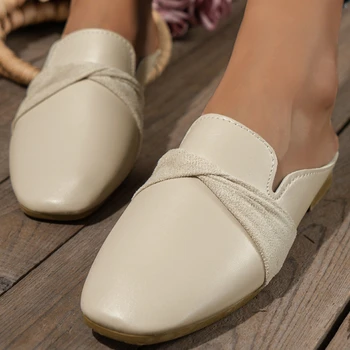 Тапочки большого размера Женские летние Модные Сандалии с мягкой подошвой, однотонные уличные легкие туфли на плоской подошве Pantuflas De Mujer