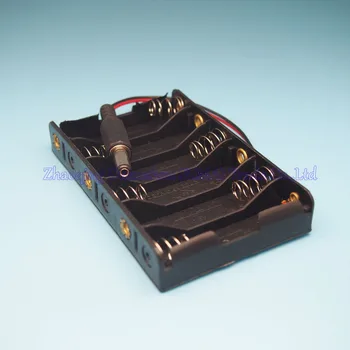 5 шт./лот Коробка для хранения батареек типа АА, чехол-держатель для батареек 6xAA с разъемом постоянного тока