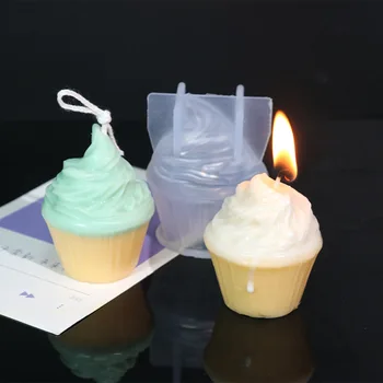 3D силиконовая форма для свечей для мороженого Креативная форма для свечей для ароматерапии из гипсовой смолы ручной работы DIY Украшения для дома