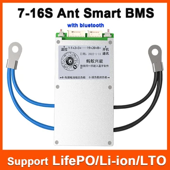 7S 8S 10S 12S 14S 16S Ant Smart BMS для Платы Защиты аккумулятора LiFePO4 с Bluetooth Пиковый Ток 100A 200A 300A LTO