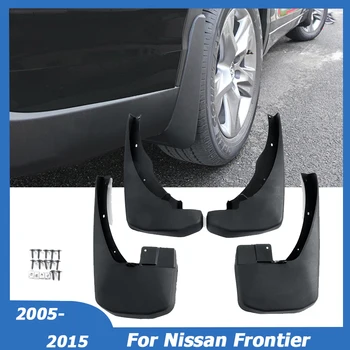 Для Nissan Frontier Navara D40 2005-2015, Пикап, Черный, задний, передний, из полипропилена, Брызговики, Брызговики, автомобильные аксессуары