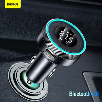 Автомобильное USB-зарядное устройство Baseus, Беспроводной Bluetooth, Автоматический FM-передатчик, Модулятор Aux TF, U-диск, Музыкальный MP3-радиоплеер, автомобильный комплект громкой связи