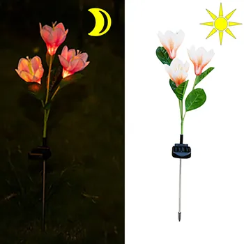 Искусственные цветы жасмина, имитирующие землю, светильник для сада на открытом воздухе, Подключаемый Цветочный сад, светодиодный солнечный декор для дома